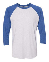 Next Level 6051 Unisex Triblend 3/4-Sleeve Raglan #color_VIN RYL/ HTR WHT