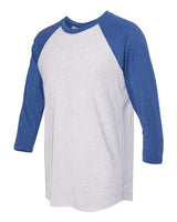 Next Level 6051 Unisex Triblend 3/4-Sleeve Raglan #color_VIN RYL/ HTR WHT