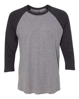 Next Level 6051 Unisex Triblend 3/4-Sleeve Raglan #color_VIN BLK/ PR HTHR