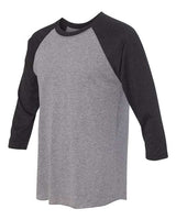 Next Level 6051 Unisex Triblend 3/4-Sleeve Raglan #color_VIN BLK/ PR HTHR