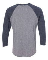 Next Level 6051 Unisex Triblend 3/4-Sleeve Raglan #color_VIN NVY/ PR HTHR