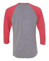 Next Level 6051 Unisex Triblend 3/4-Sleeve Raglan #color_VIN RED/ PR HTHR