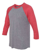 Next Level 6051 Unisex Triblend 3/4-Sleeve Raglan #color_VIN RED/ PR HTHR