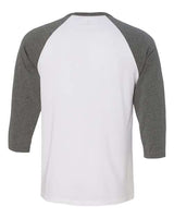 Bella + Canvas 3200 Unisex 3/4-Sleeve Baseball T-Shirt #color_WHITE/ DEEP HTHR
