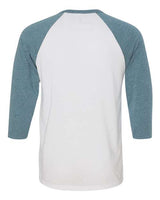 Bella + Canvas 3200 Unisex 3/4-Sleeve Baseball T-Shirt #color_WHITE/ DENIM