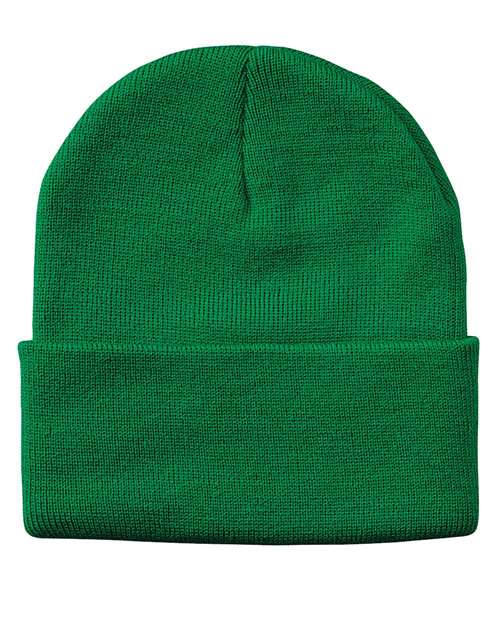 "Sportsman SP12 12" Solid Cuffed Beanie #color_Kelly"