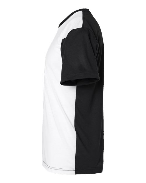 Sublivie S1902 Men's Blackout Sublimation T-Shirt #color_WHITE/ BLACK