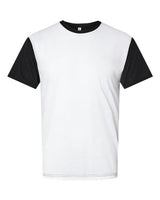 Sublivie S1902 Men's Blackout Sublimation T-Shirt #color_WHITE/ BLACK