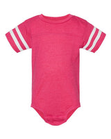 Rabbit Skins 4437 Infant Football Bodysuit #color_V HT PNK/ BD WHT