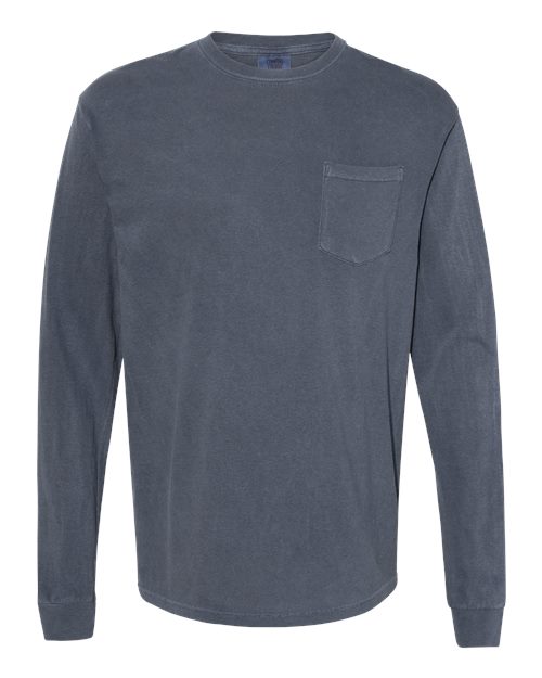 Comfort Colors C4410 Adult Heavyweight RSLong-Sleeve Pocket T-Shirt #color_DENIM