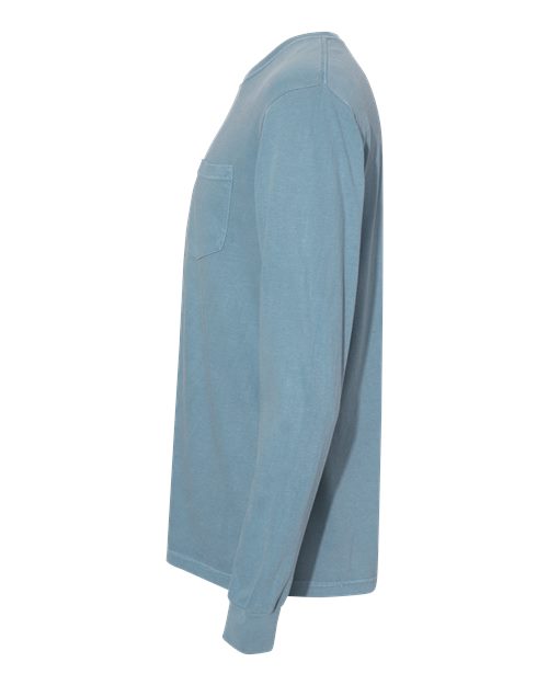 Comfort Colors C4410 Adult Heavyweight RSLong-Sleeve Pocket T-Shirt #color_ICE BLUE
