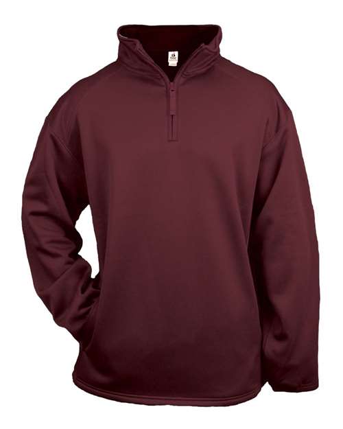 Badger 1480 Performance Fleece Quarter-Zip Pullover #color_Maroon