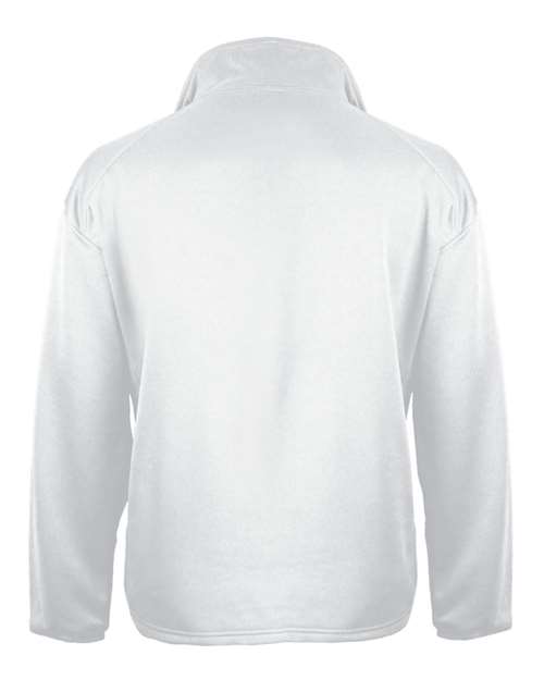 Badger 1480 Performance Fleece Quarter-Zip Pullover #color_White