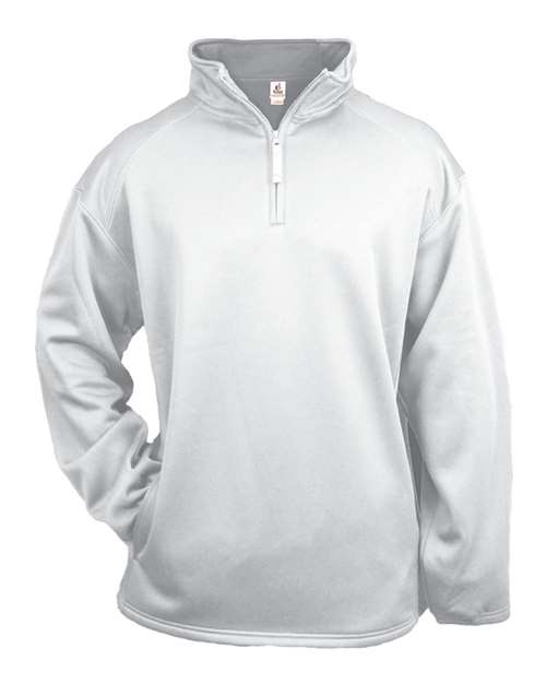 Badger 1480 Performance Fleece Quarter-Zip Pullover #color_White
