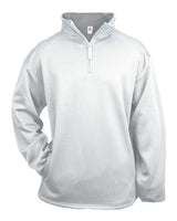 Badger 1480 Performance Fleece Quarter-Zip Pullover #color_White