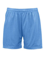 ""Badger 7216 Women's Pro Mesh 5" Shorts with Solid Liner" #color_Columbia Blue"