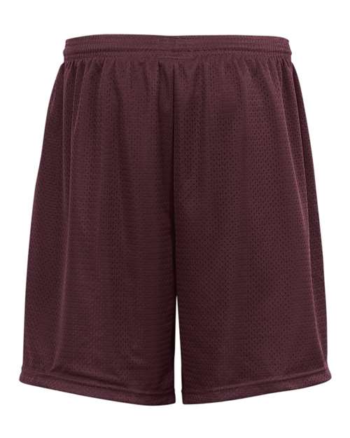 "Badger 7219 Pro Mesh 9" Shorts with Pockets #color_Maroon"