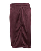 "Badger 7219 Pro Mesh 9" Shorts with Pockets #color_Maroon"