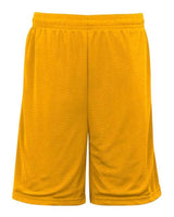 "Badger 7219 Pro Mesh 9" Shorts with Pockets #color_Gold"