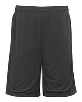 "Badger 7219 Pro Mesh 9" Shorts with Pockets #color_Graphite"
