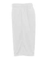 "Badger 7219 Pro Mesh 9" Shorts with Pockets #color_White"