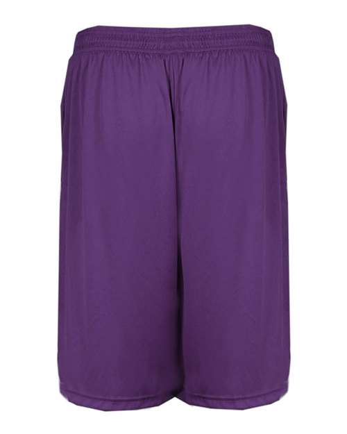 "Badger 4119 B-Core 10" Shorts with Pockets #color_Purple"