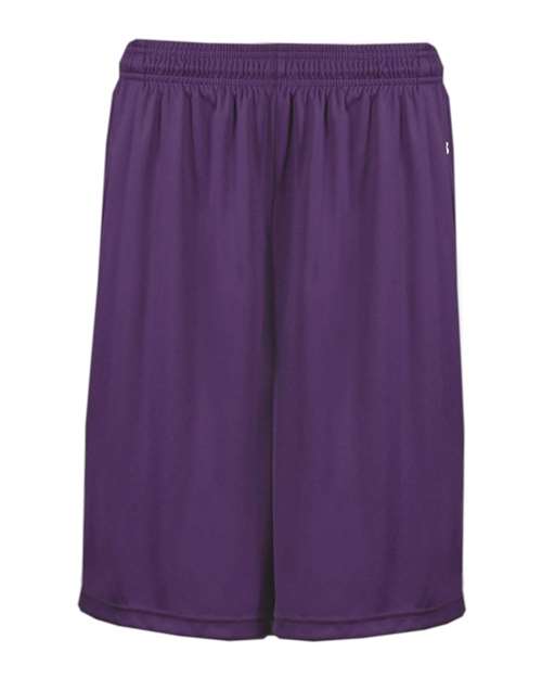 "Badger 4119 B-Core 10" Shorts with Pockets #color_Purple"
