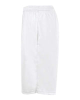"Badger 4119 B-Core 10" Shorts with Pockets #color_White"