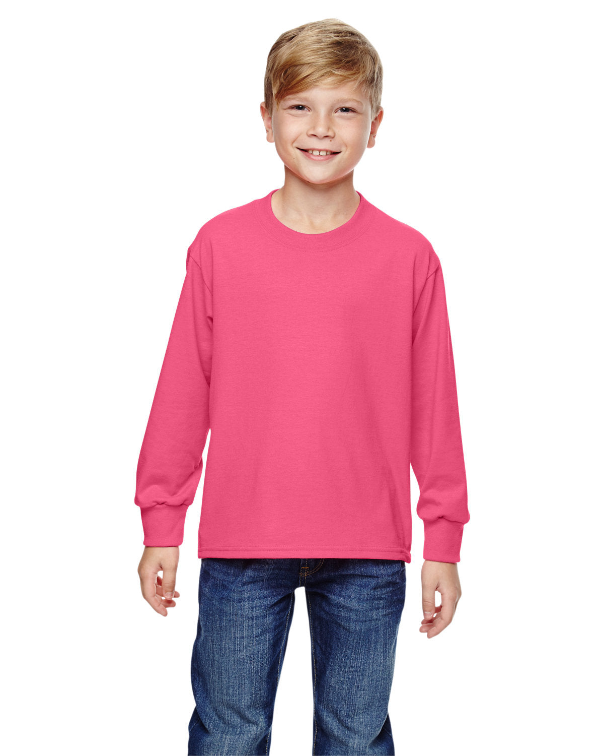 Fruit of the Loom 4930B Youth 5 oz. HD Cotton Long-Sleeve T-Shirt