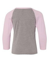 Next Level 3352 Youth CVC 3/4-Sleeve Raglan #color_LILAC/ D HTR GRY