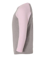 Next Level 3352 Youth CVC 3/4-Sleeve Raglan #color_LILAC/ D HTR GRY