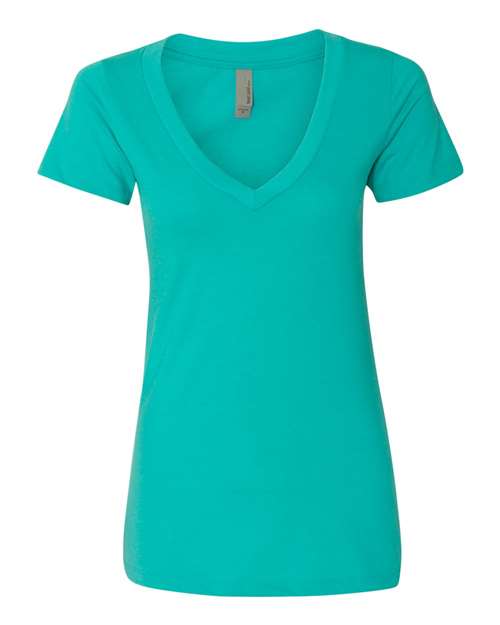 Next Level 6640 Ladies' CVC Deep V-Neck T-Shirt #color_TAHITI BLUE