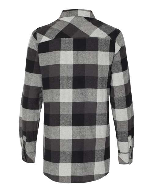 Burnside B5210 Ladies' Plaid Boyfriend Flannel Shirt #color_BLACK