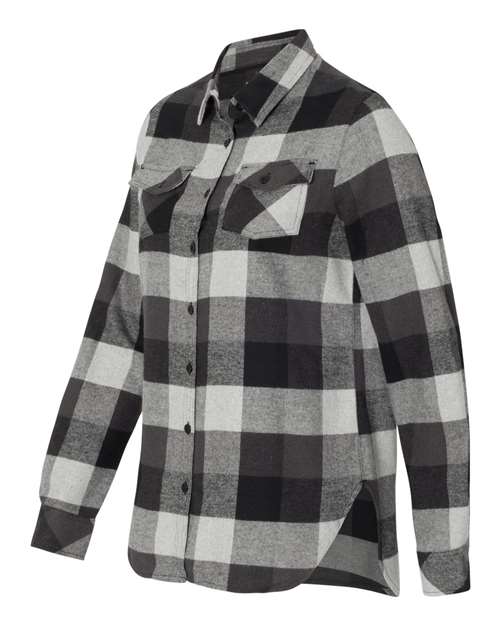 Burnside B5210 Ladies' Plaid Boyfriend Flannel Shirt #color_BLACK
