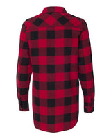Burnside B5210 Ladies' Plaid Boyfriend Flannel Shirt #color_RED/ BLACK