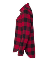 Burnside B5210 Ladies' Plaid Boyfriend Flannel Shirt #color_RED/ BLACK