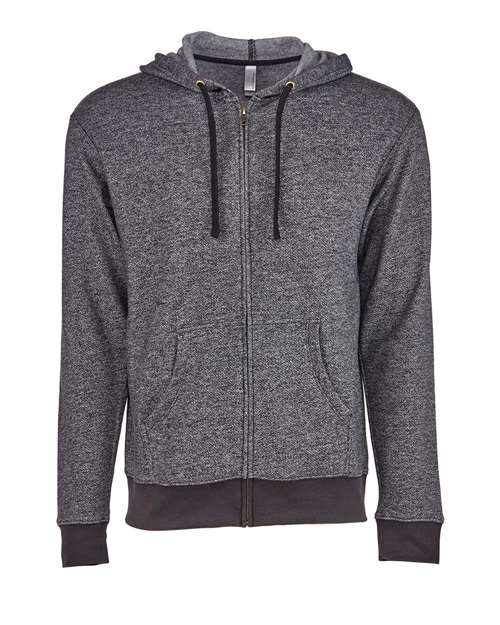 Next Level 9600 Adult Denim Fleece Full-Zip Hoodie #color_BLACK