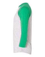 Next Level 6051 Unisex Triblend 3/4-Sleeve Raglan #color_ENVY/ HTHR WHT