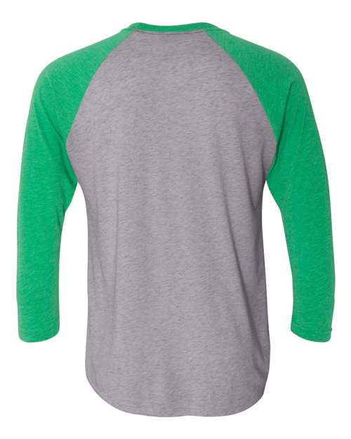 Next Level 6051 Unisex Triblend 3/4-Sleeve Raglan #color_ENVY/ PREM HTHR
