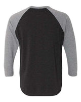 Next Level 6051 Unisex Triblend 3/4-Sleeve Raglan #color_PR HTHR/ VIN BLK