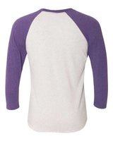 Next Level 6051 Unisex Triblend 3/4-Sleeve Raglan #color_PUR RSH/ HTR WHT