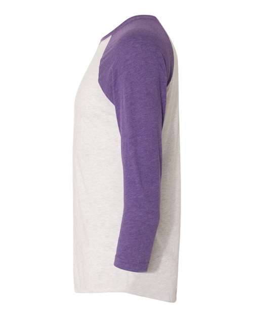 Next Level 6051 Unisex Triblend 3/4-Sleeve Raglan #color_PUR RSH/ HTR WHT