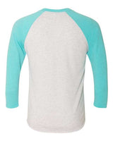 Next Level 6051 Unisex Triblend 3/4-Sleeve Raglan #color_T BLUE/ HTHR WHT