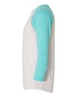 Next Level 6051 Unisex Triblend 3/4-Sleeve Raglan #color_T BLUE/ HTHR WHT