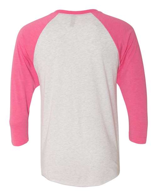 Next Level 6051 Unisex Triblend 3/4-Sleeve Raglan #color_VT PINK/ HTR WHT
