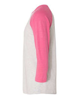 Next Level 6051 Unisex Triblend 3/4-Sleeve Raglan #color_VT PINK/ HTR WHT
