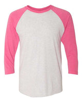 Next Level 6051 Unisex Triblend 3/4-Sleeve Raglan #color_VT PINK/ HTR WHT