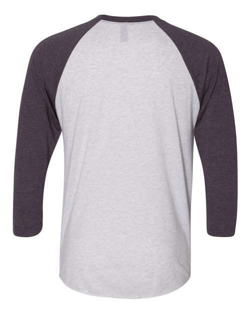 Next Level 6051 Unisex Triblend 3/4-Sleeve Raglan #color_VIN PUR/ HTR WHT