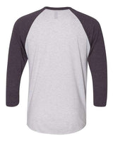 Next Level 6051 Unisex Triblend 3/4-Sleeve Raglan #color_VIN PUR/ HTR WHT