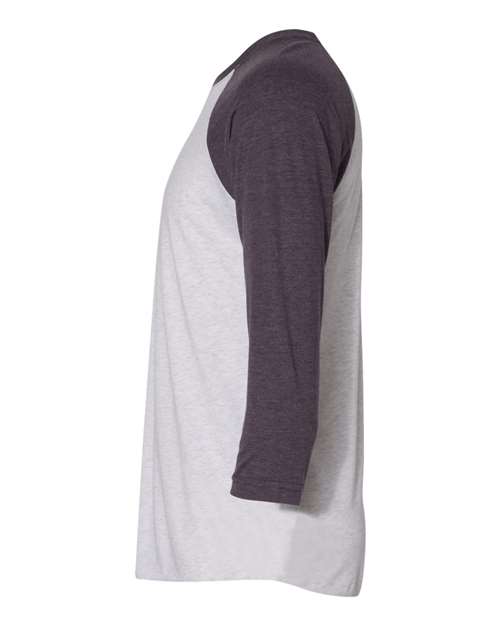Next Level 6051 Unisex Triblend 3/4-Sleeve Raglan #color_VIN PUR/ HTR WHT